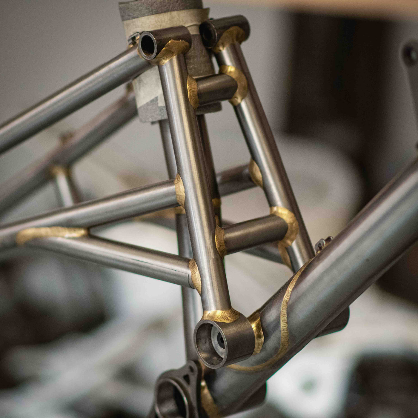Close-up of a Curtis fillet brazed bicycle frame joint